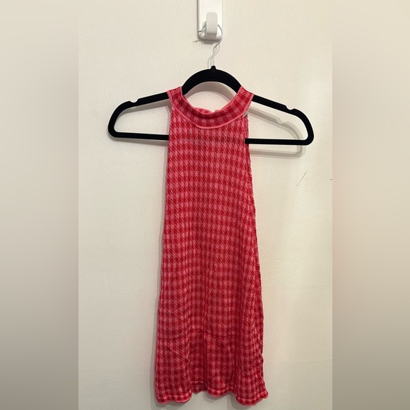 Zara Red Houndstooth Tank Top - Picture 1 of 3